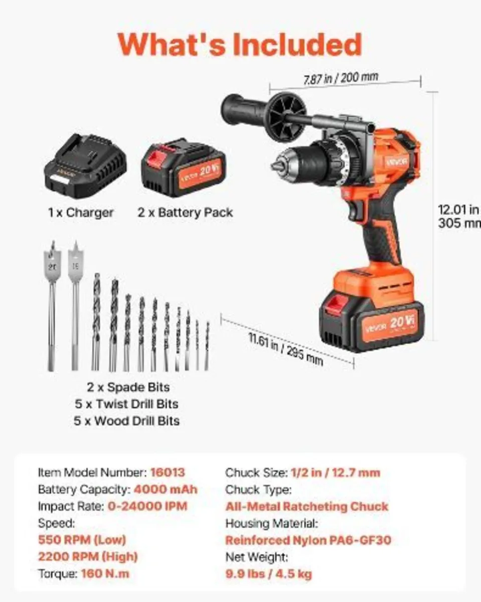 Hammer Drill 20V 1/2 in - Image 3