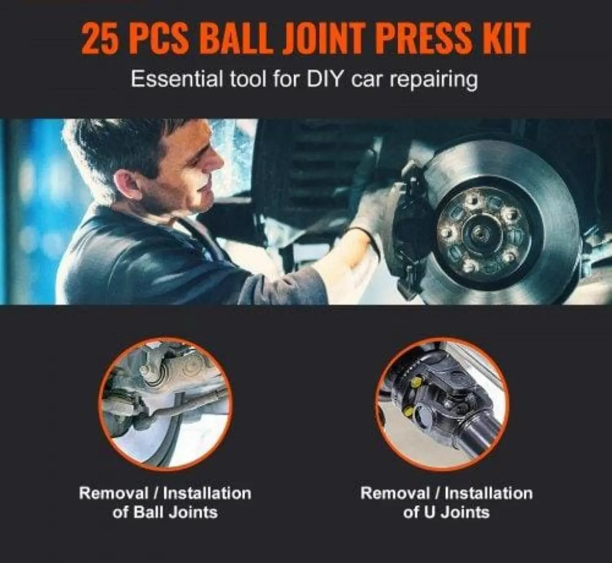 Ball Joint Press Kit, 25 pcsTool Kit, C-press Ball - Image 2