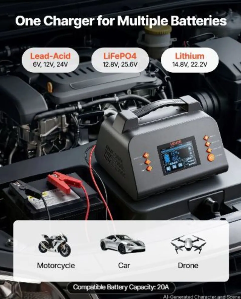 Smart Battery Charger 20A 6V 12V 24V - Image 2