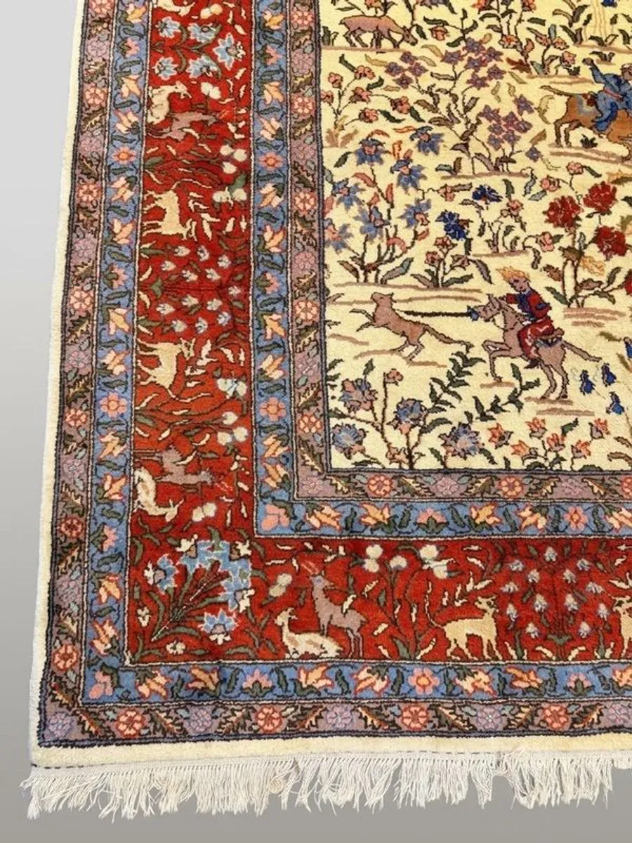 Magnificent Large Vintage Iranian Kashmar Rug - Image 2