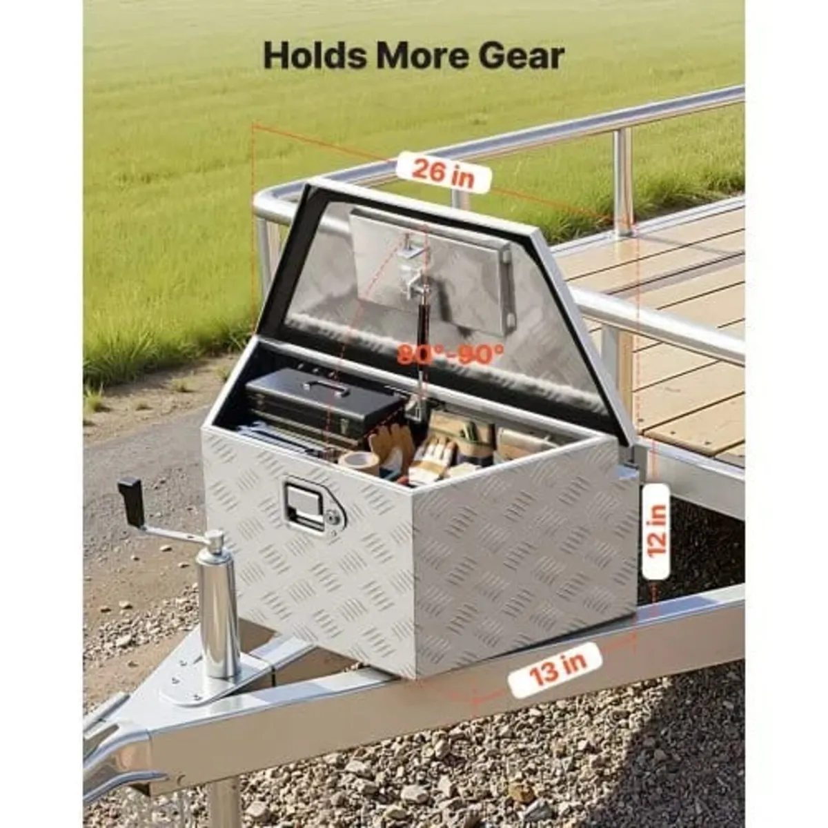Trailer Tongue Box, 660 x 330 x 305 mm Aluminum Tr - Image 2