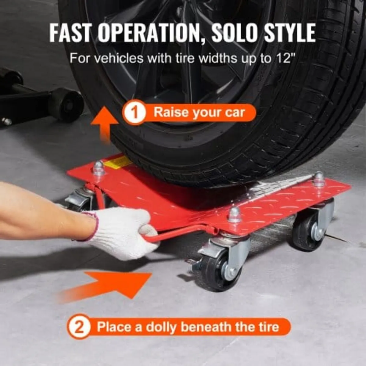 Wheel Dolly, 8000 lbs Capacity Heavy-Duty Steel Ca - Image 4