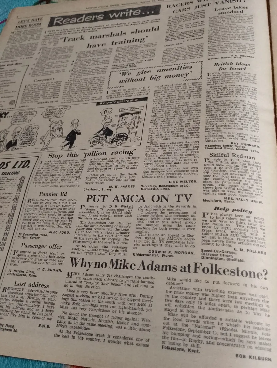 Vintage original motorcycle news MCN paper - Image 4
