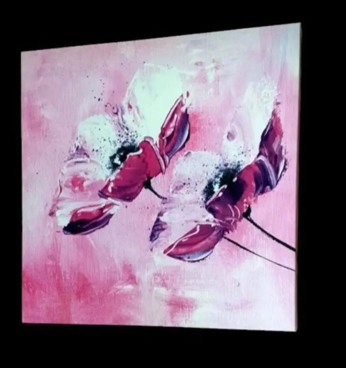 Brand New Abstract Pink Floral Canvas Art - Image 4