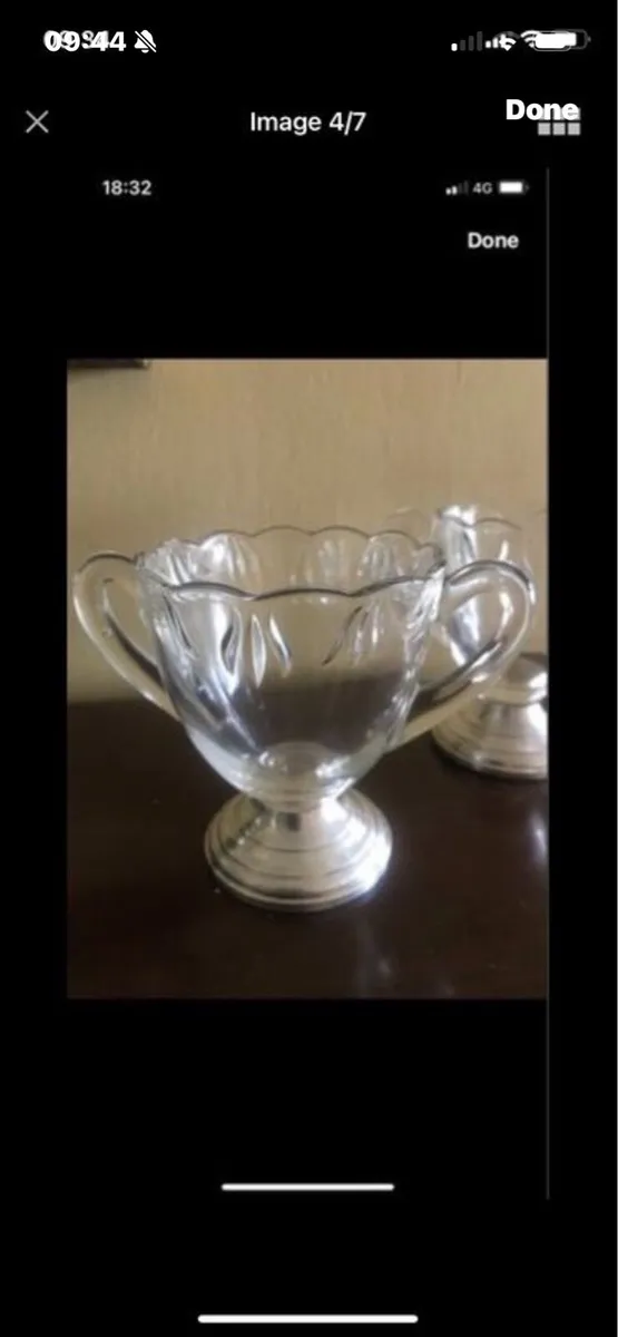 Antique Silver Footed Sugar & Milk Bowls - Image 4