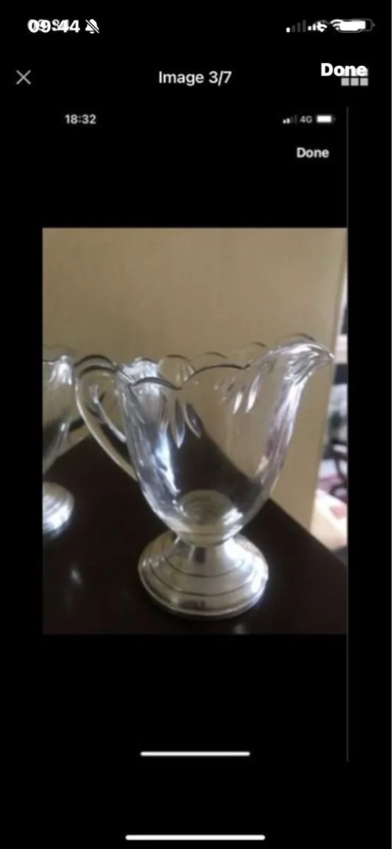 Antique Silver Footed Sugar & Milk Bowls - Image 3