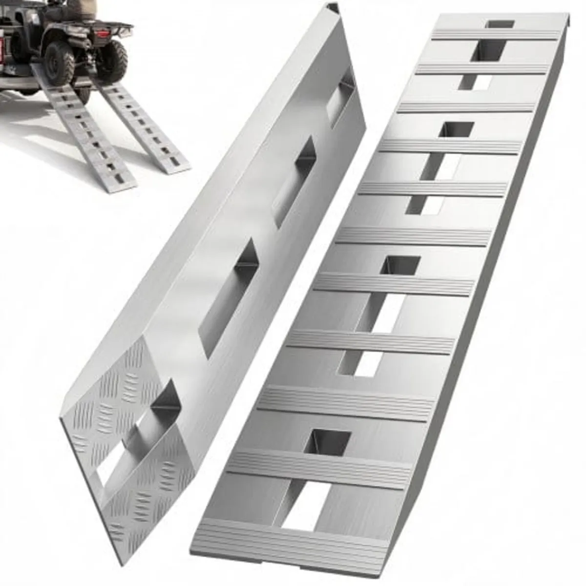 152.4 x 30.5 cm Aluminum Trailer Ramps 2721.6 kg T - Image 1
