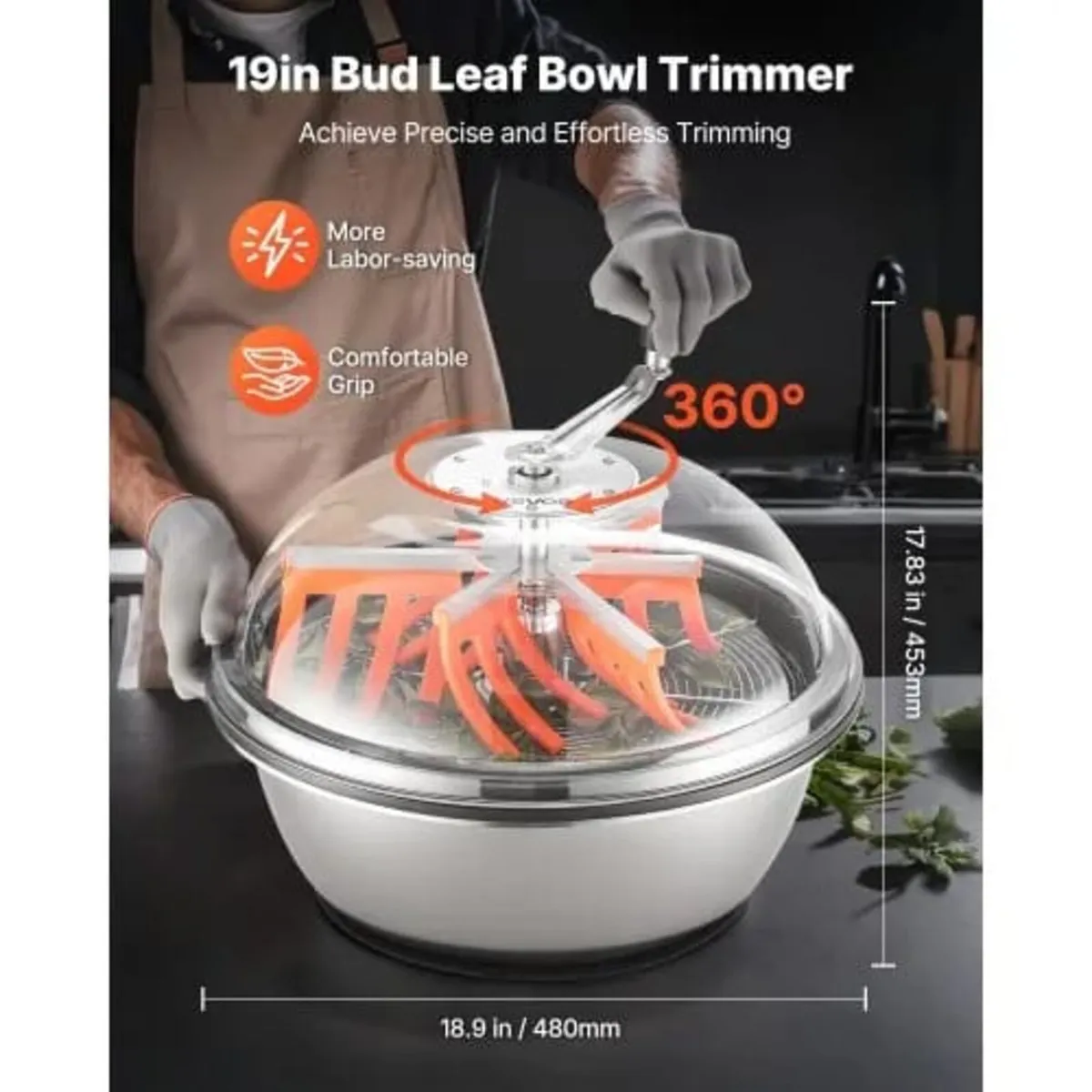 Bud Leaf Bowl Trimmer, 490 mm Manual Bud Trimmer, - Image 2