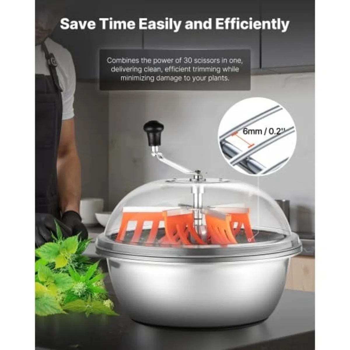 Bud Leaf Bowl Trimmer, 490 mm Manual Bud Trimmer, - Image 4