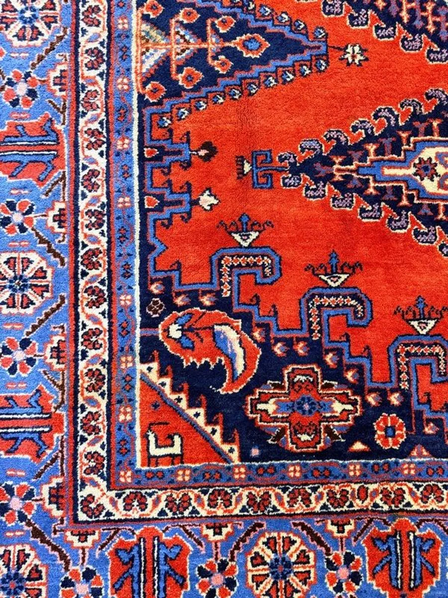 Large Vintage Handknotted Wiss Wool Rug - Image 3