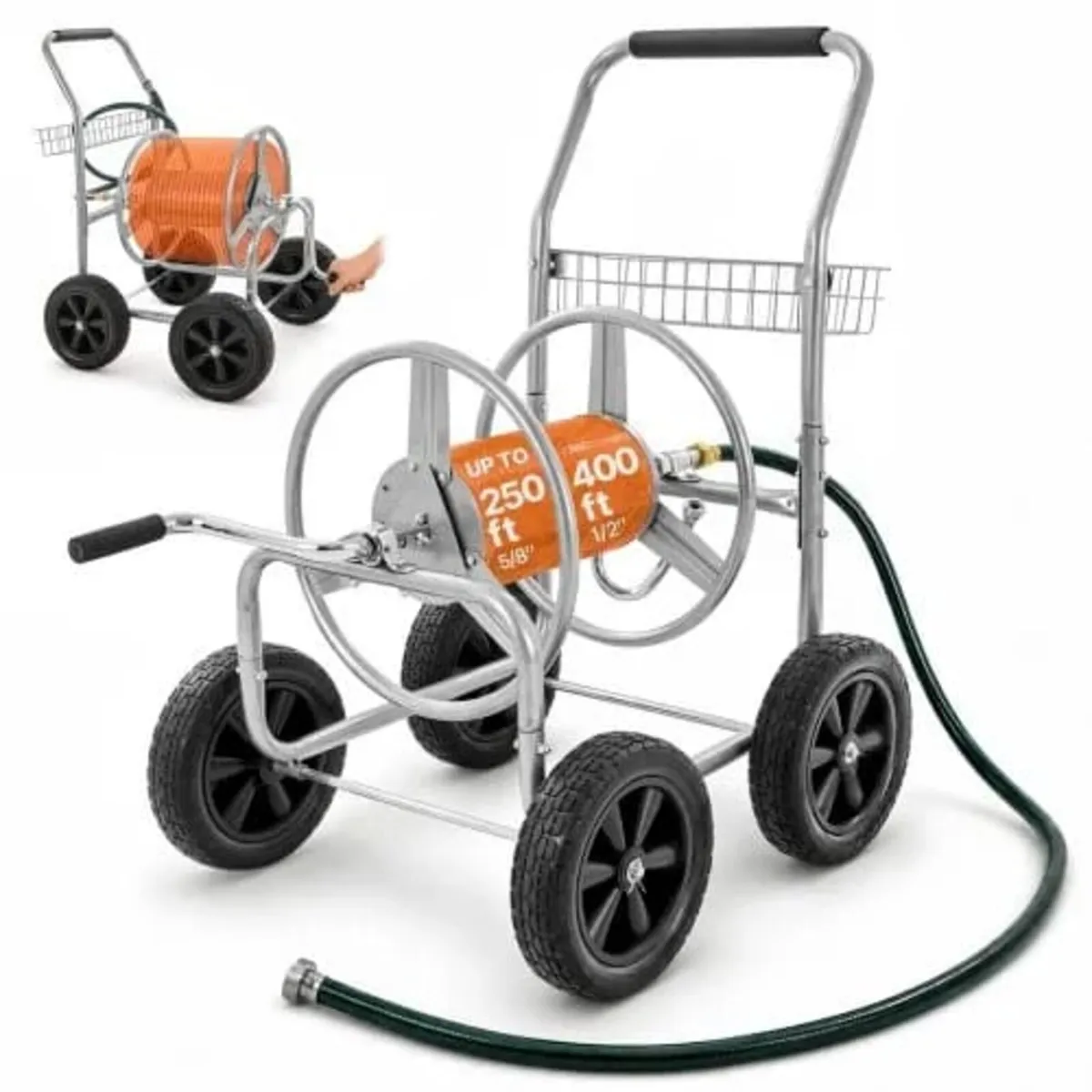 Hose Reel Cart, Hold Up to 250 ft of 5/8’’ Hose, G - Image 1