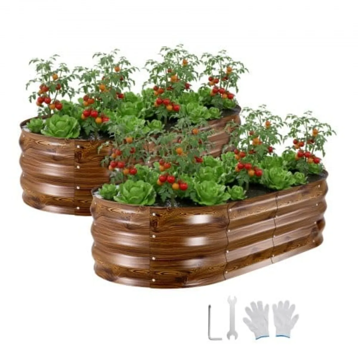 2 Pack Galvanized Raised Garden Beds, 1200 x 600 x - Image 1