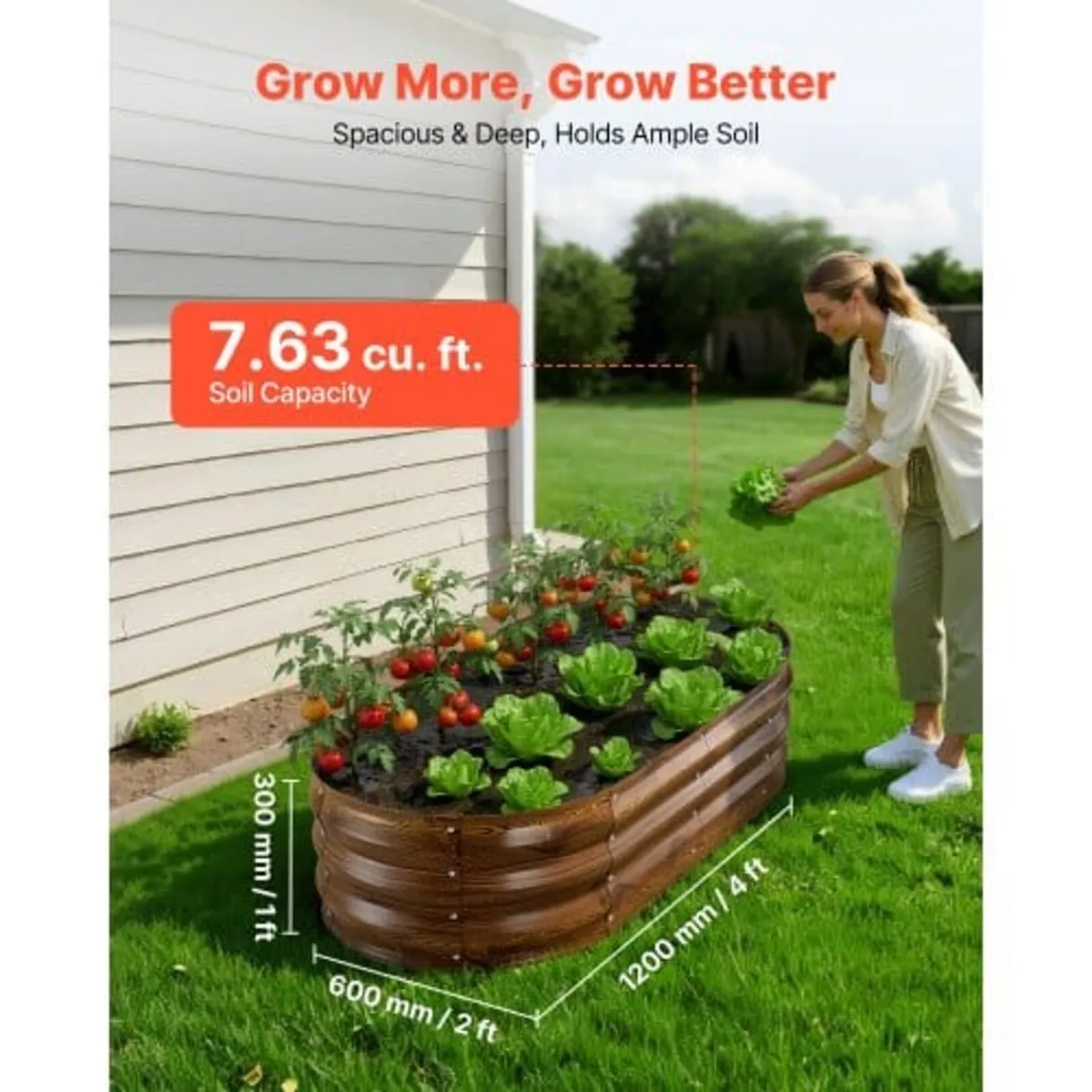 2 Pack Galvanized Raised Garden Beds, 1200 x 600 x - Image 2