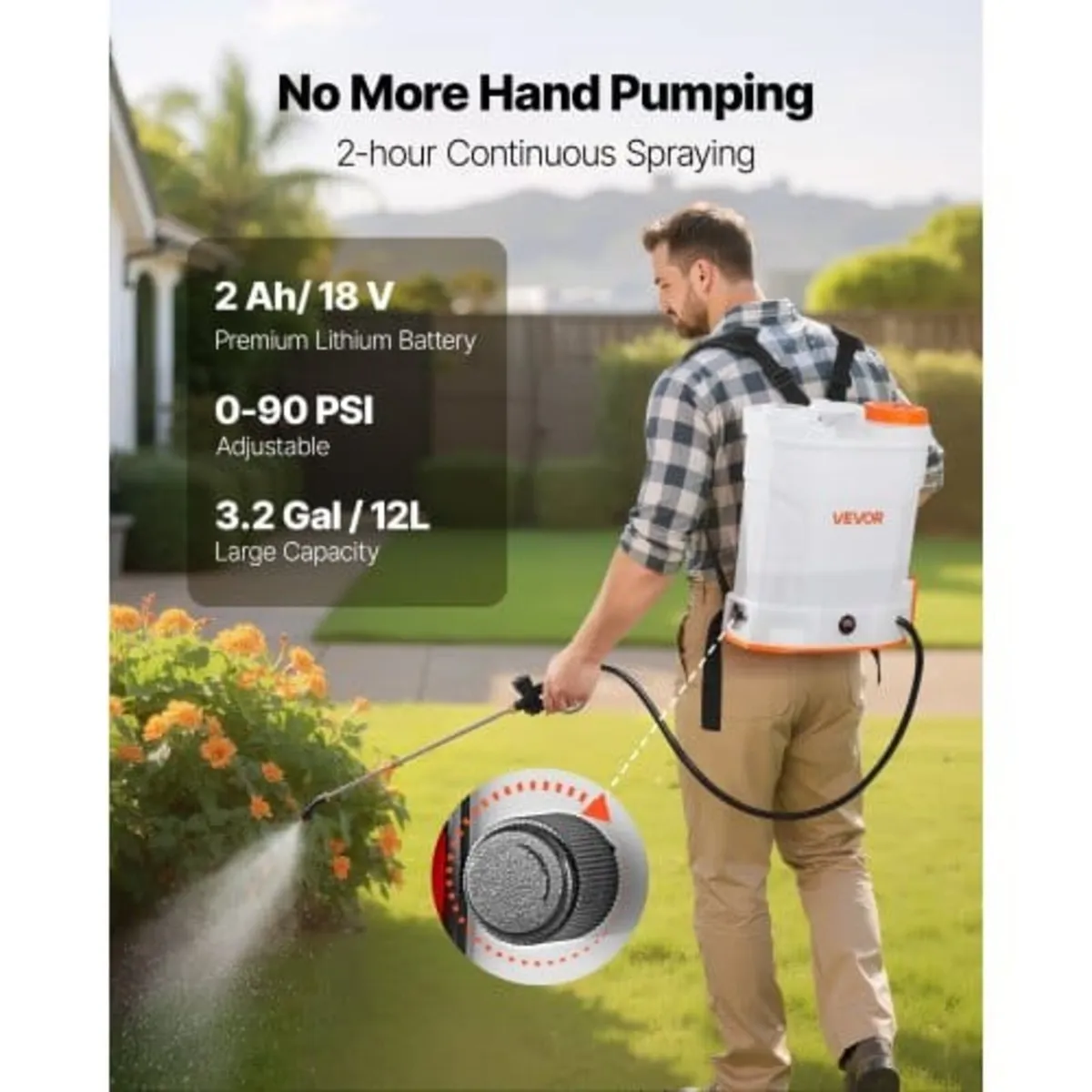 Battery Powered Backpack Sprayer, 12L Powerful Ele - Image 2