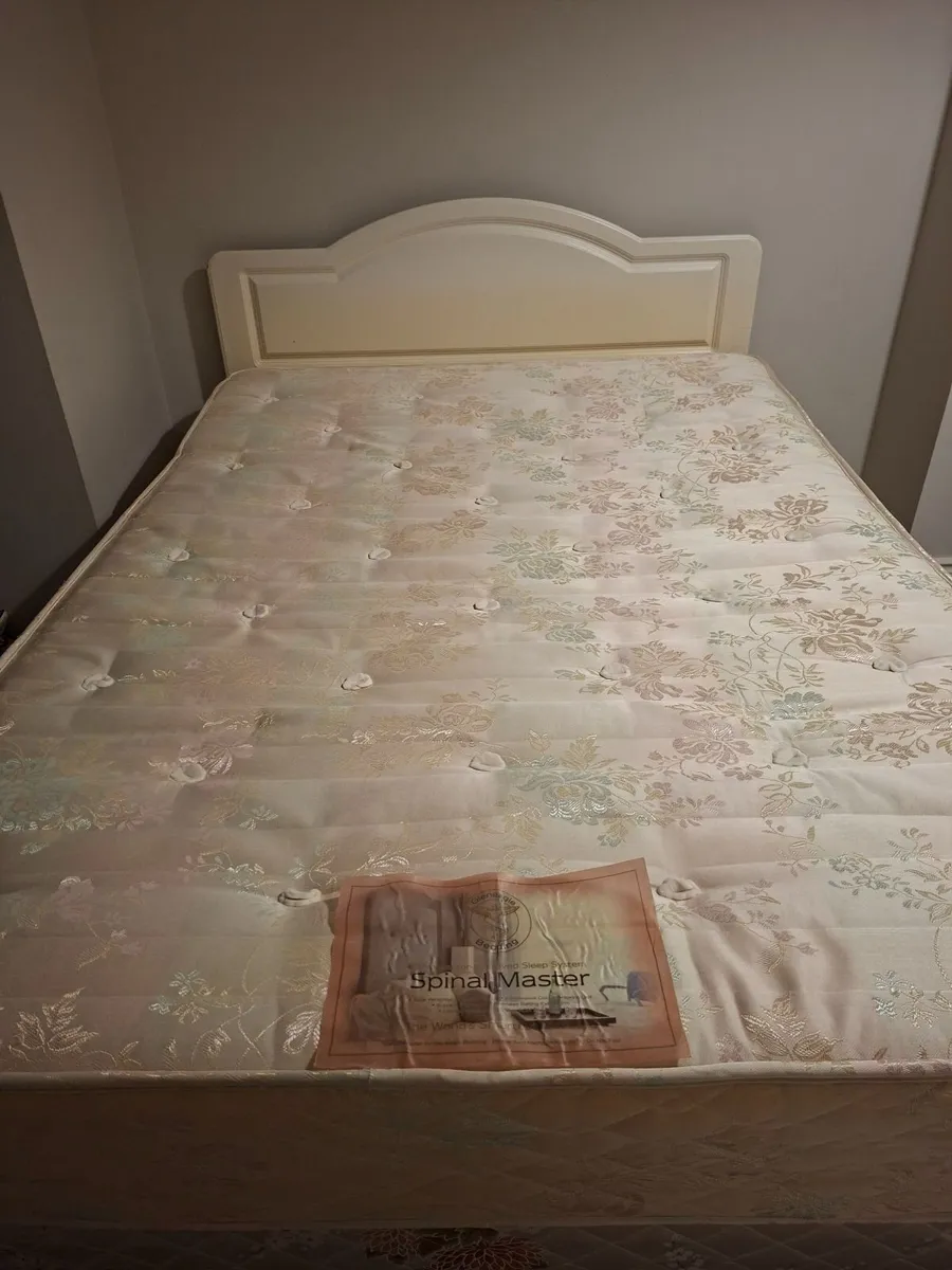 Divan double bed frame, headboard and matress - Image 1