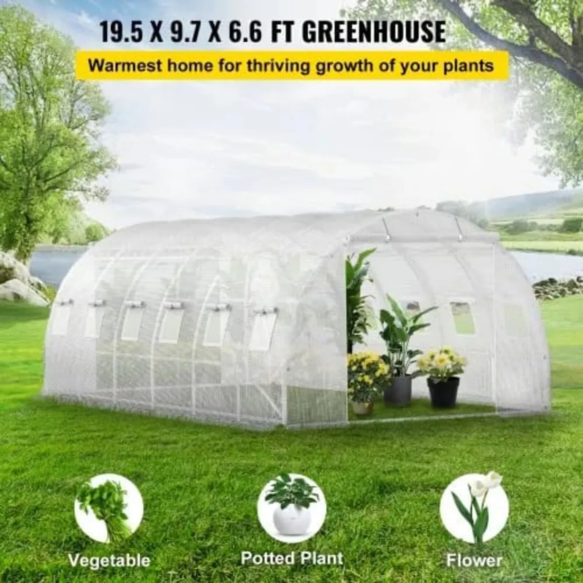 Walk-in Tunnel Greenhouse, 609.6 x 304.8 x 213.4 c - Image 2