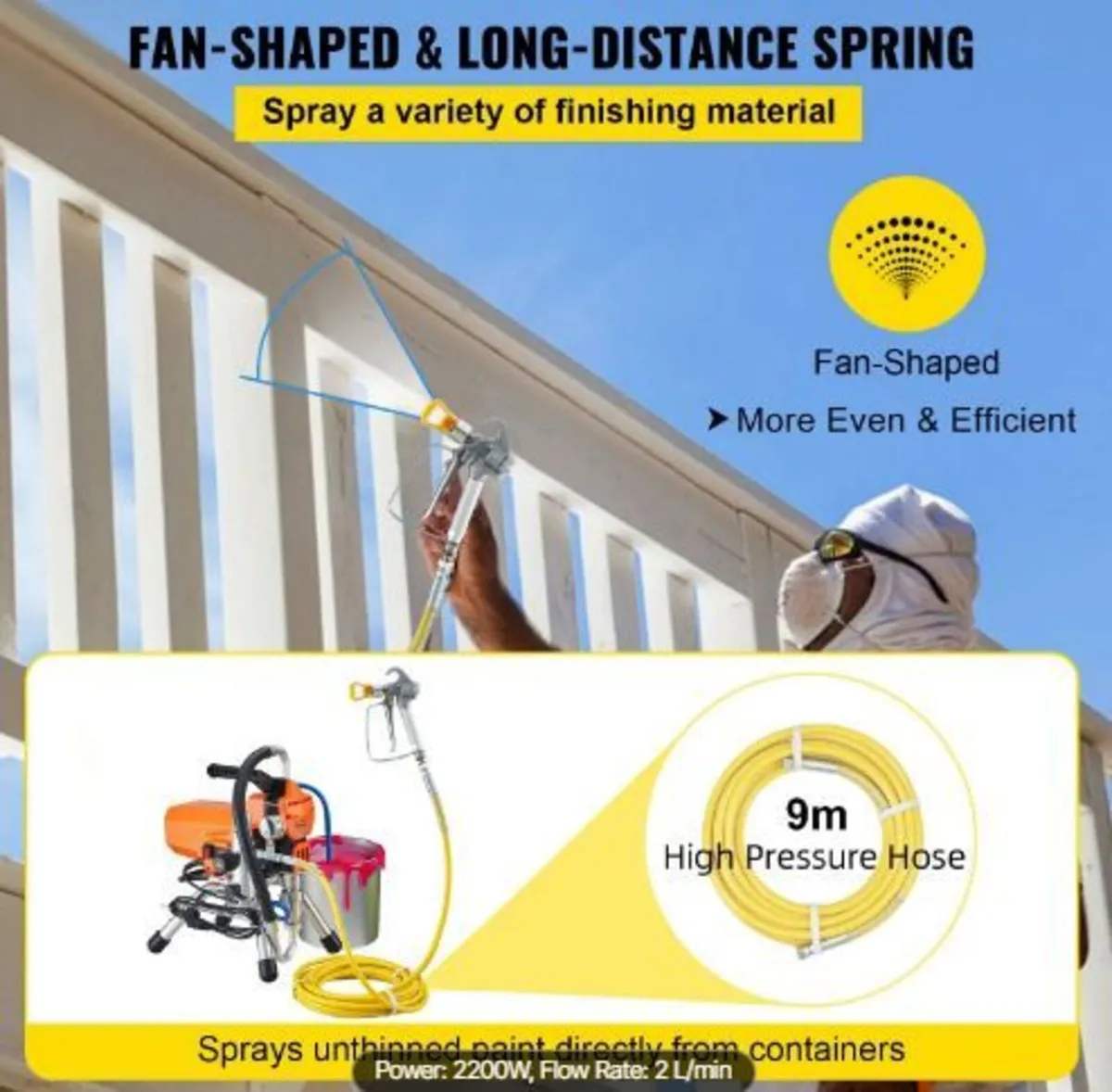 Airless Paint Sprayer with High Pressure Hose - Image 2
