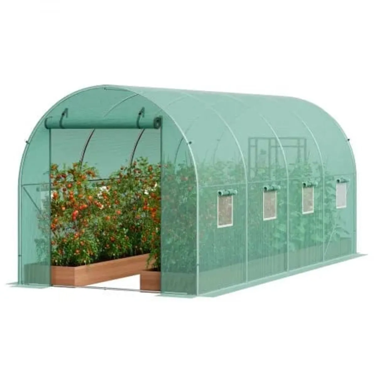 Walk-in Tunnel Greenhouse, 14.6x6.4x6.3 ft Hoop Ho - Image 1