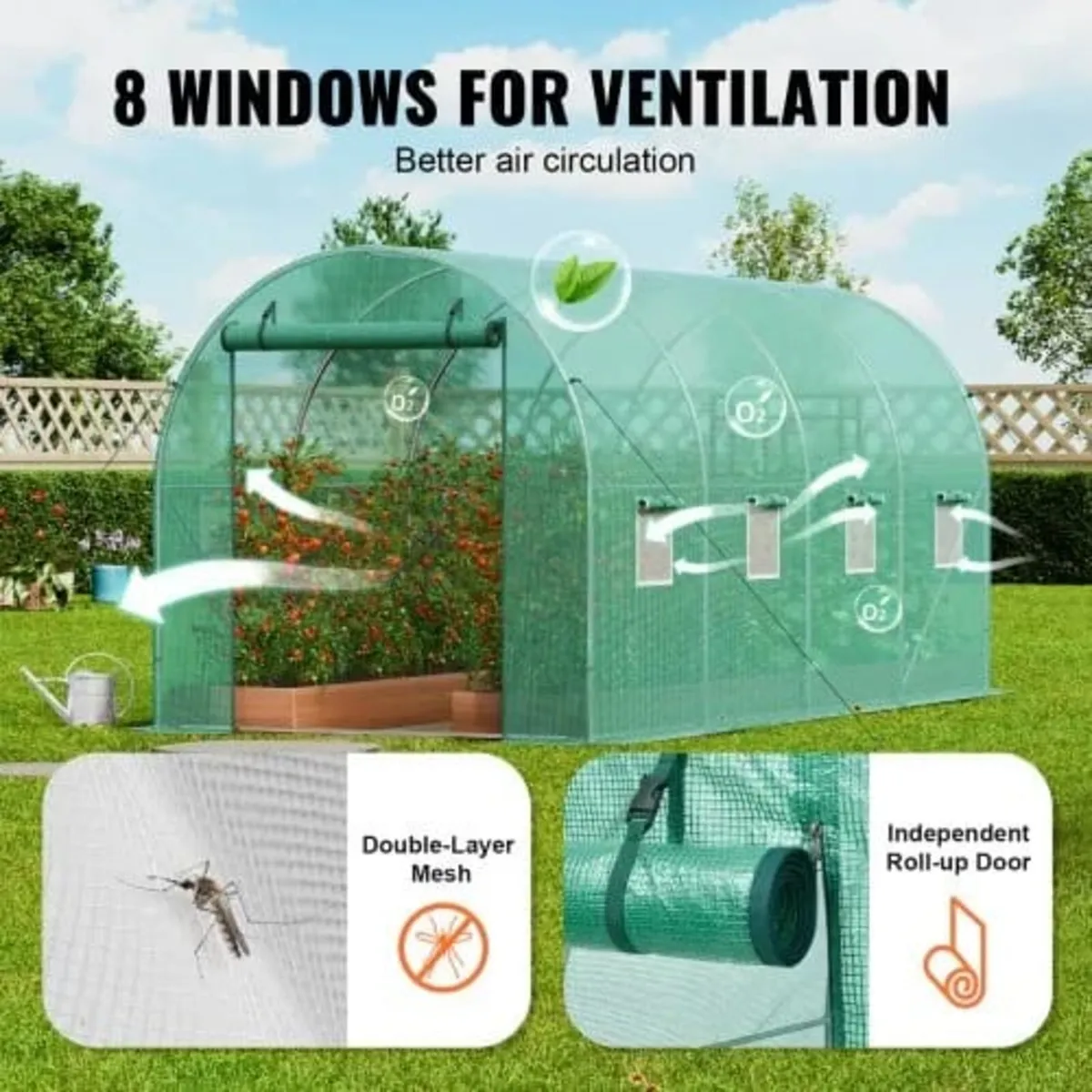Walk-in Tunnel Greenhouse, 14.6x6.4x6.3 ft Hoop Ho - Image 2
