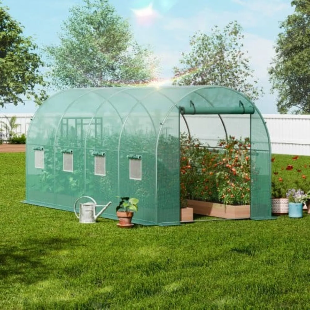 Walk-in Tunnel Greenhouse, 14.6x6.4x6.3 ft Hoop Ho - Image 4