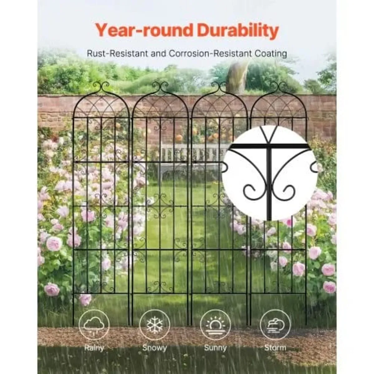 Garden Trellis for Climbing Plants, 87 x 20 in, 4 - Image 4