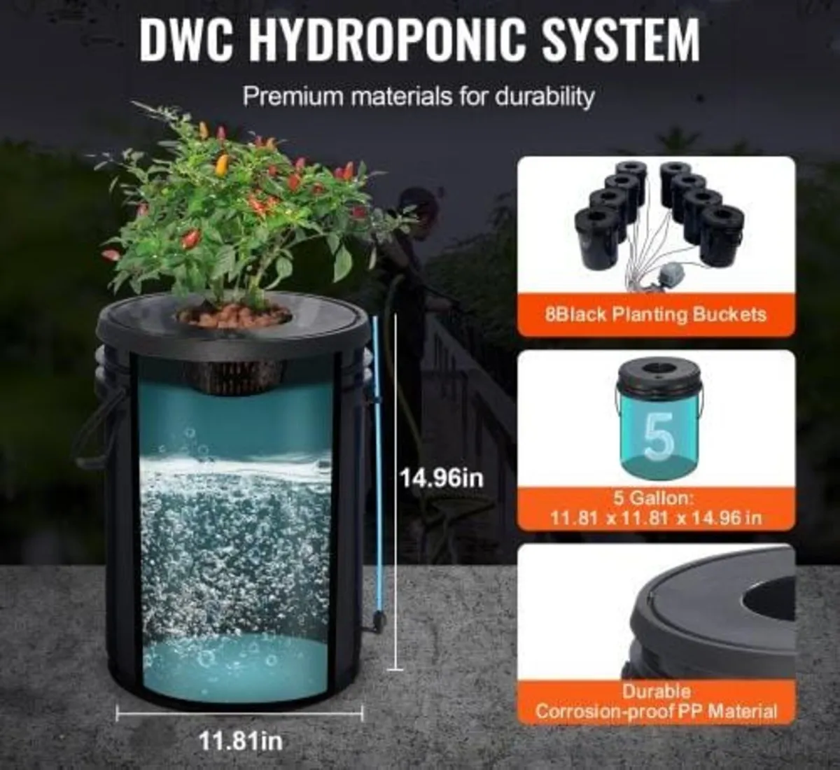 DWC Hydroponics Grow System, Hydroponic Growing Sy - Image 2