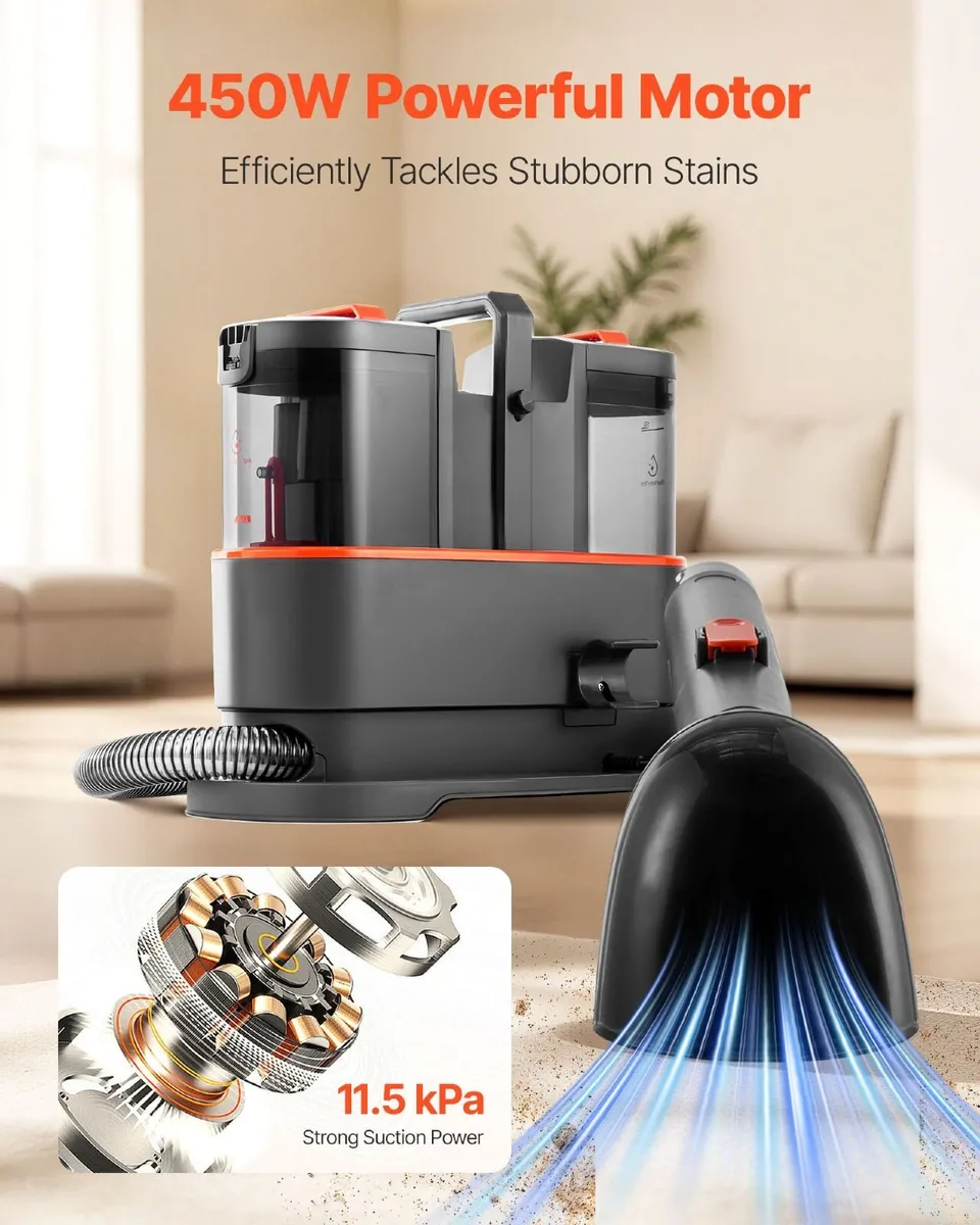 Portable Carpet & Upholstery Cleaner 450W - Image 2