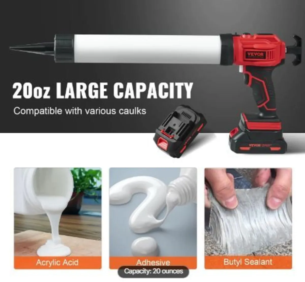 20V Cordless Electric Caulking Gun - Image 2