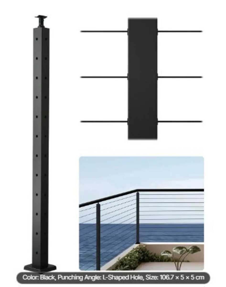 Cable Railing Post, 42x2x2 Inch - Image 1