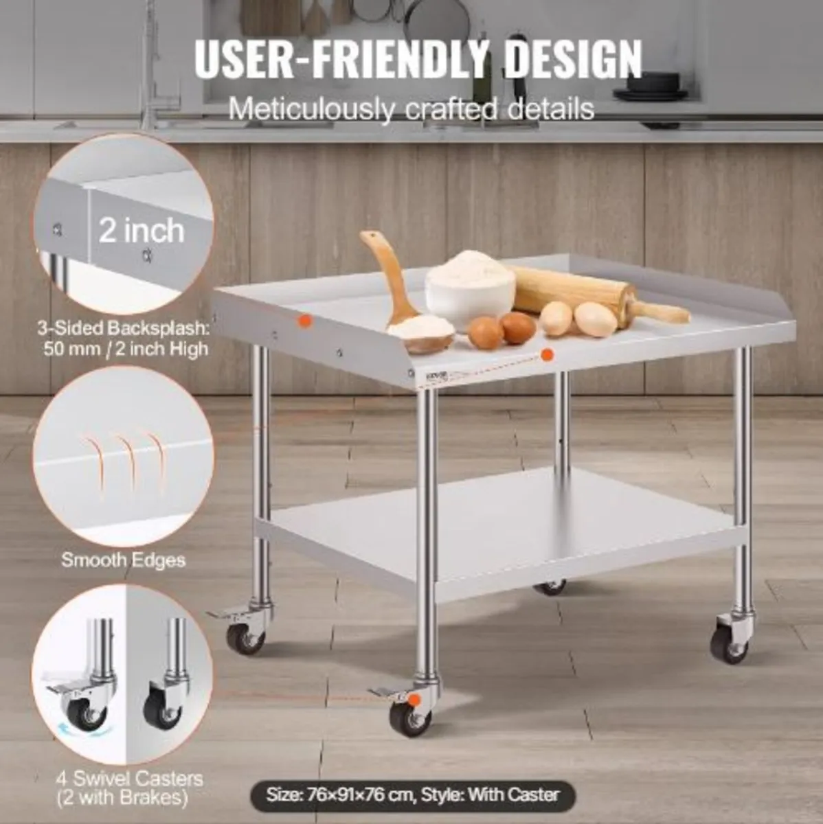 Stainless Steel Work Table 76.2x91.4 cm - Image 3