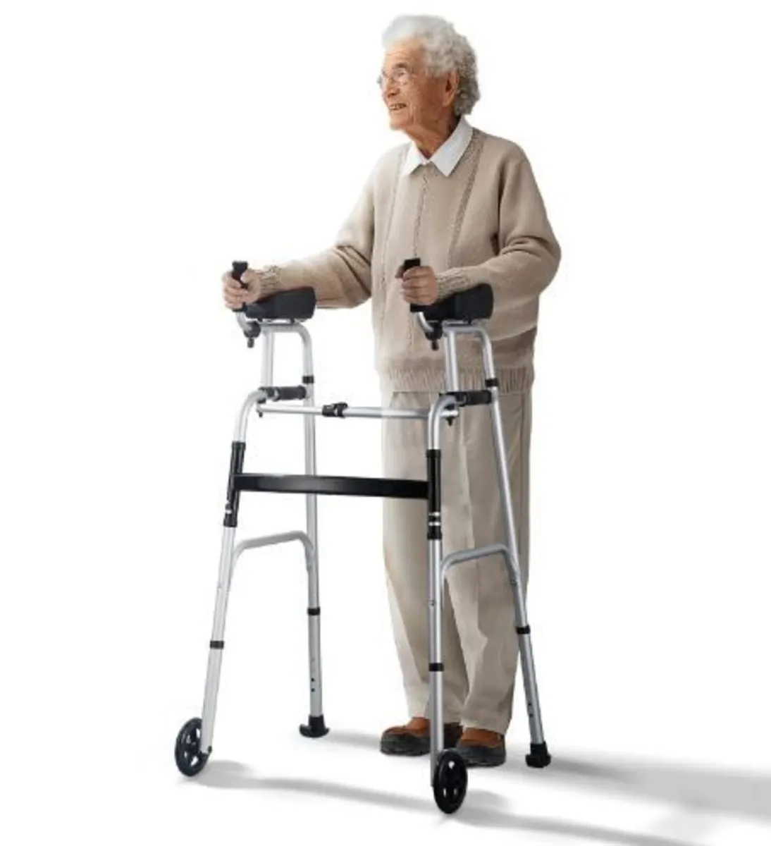 2 in 1 Folding Walker & Removable Armrests - Image 2