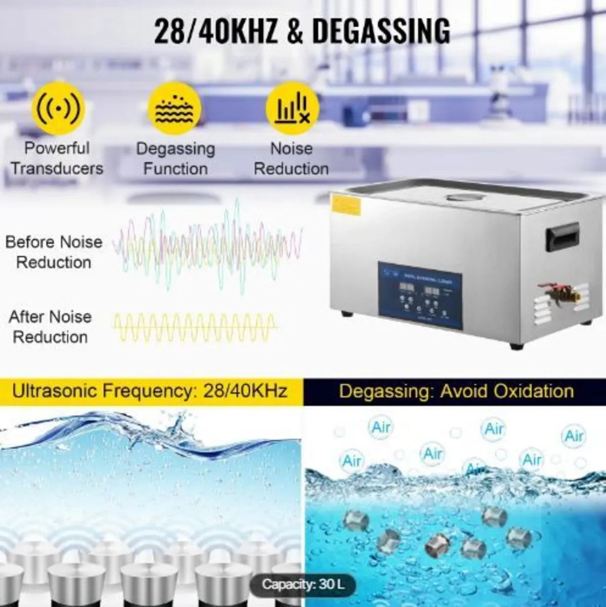 30L Ultrasonic Cleaner Dual Frequency Ultrasonic - Image 3