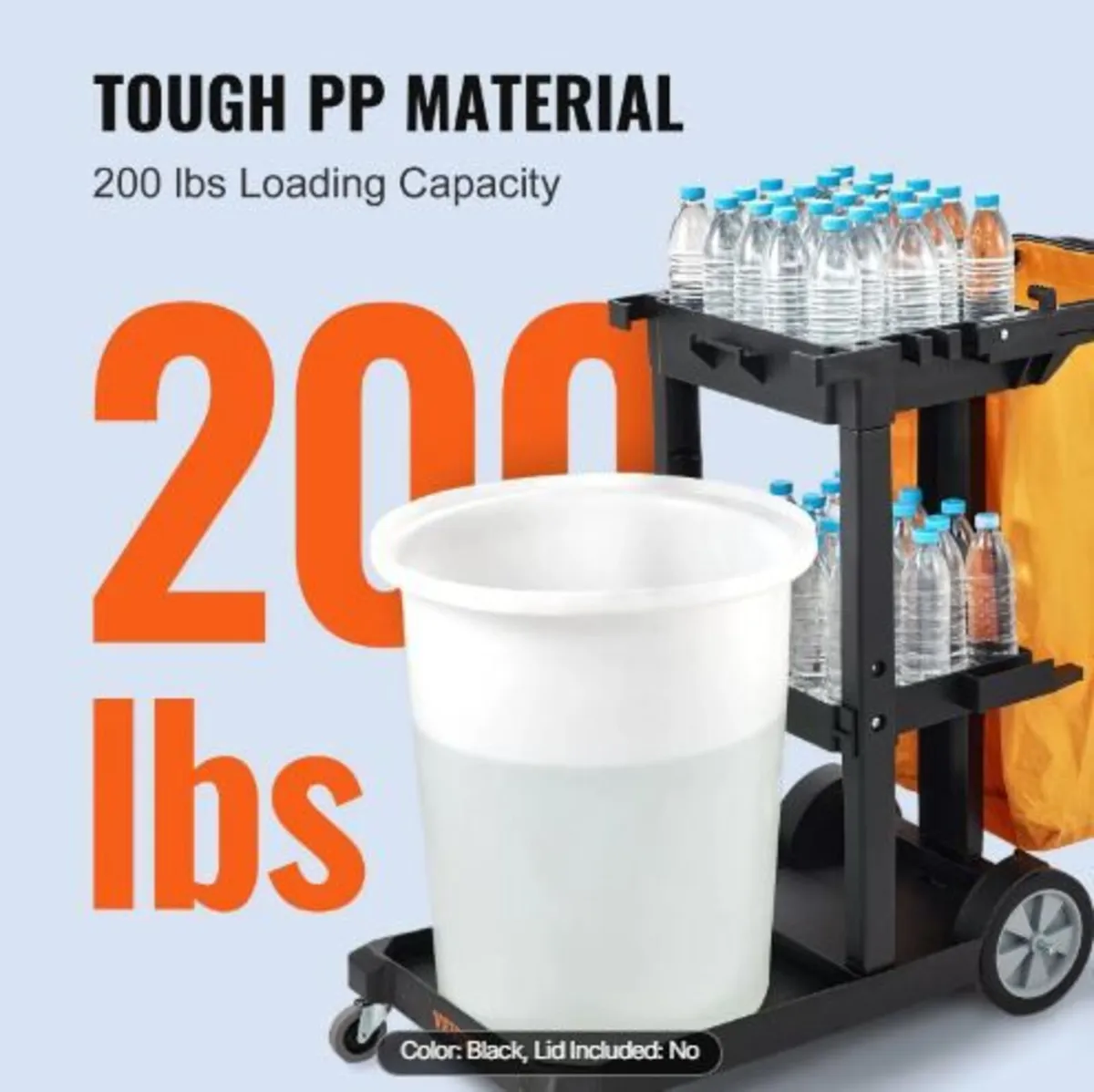 Cleaning Cart, 3-Shelf Commercial - Image 3