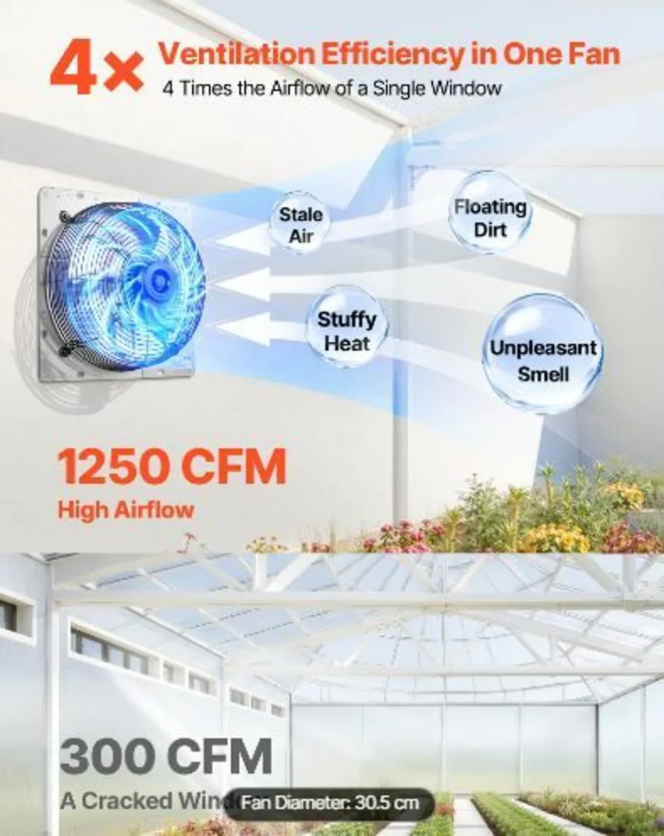 312 mm Shutter Exhaust Fan Wall Mounted - Image 4