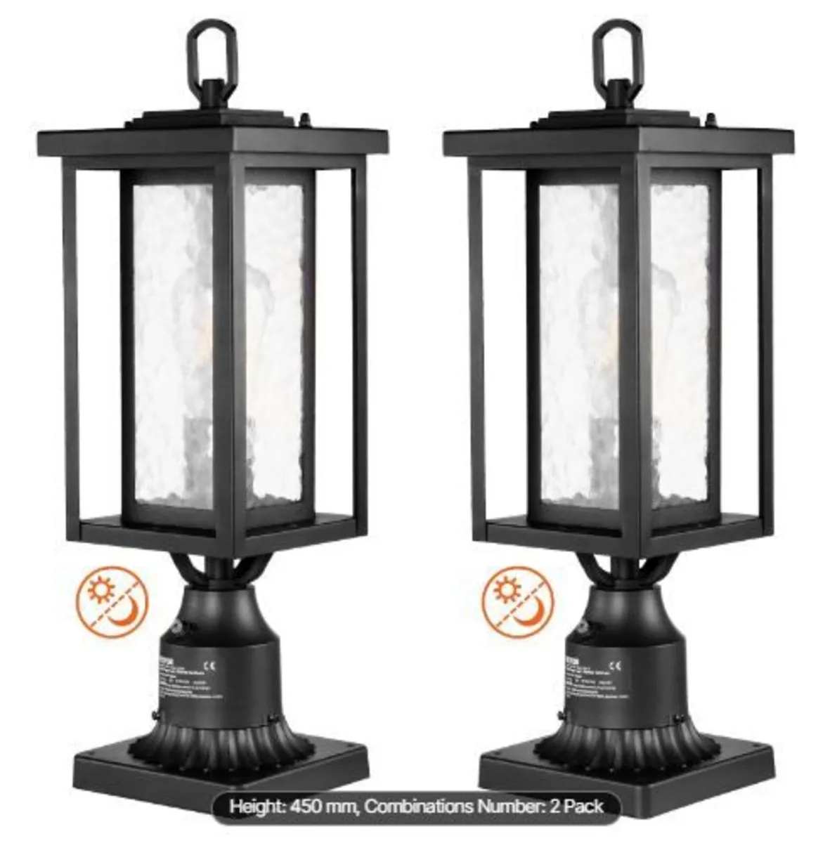 2 Pack Dusk to Dawn Outdoor Post Light - Image 1