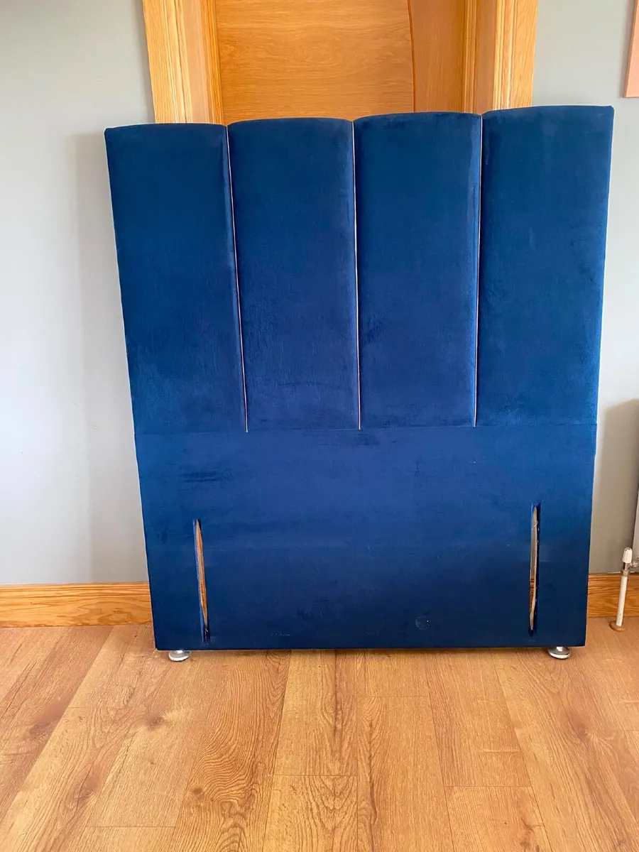4 ft bedframe base navy velvet ez living
