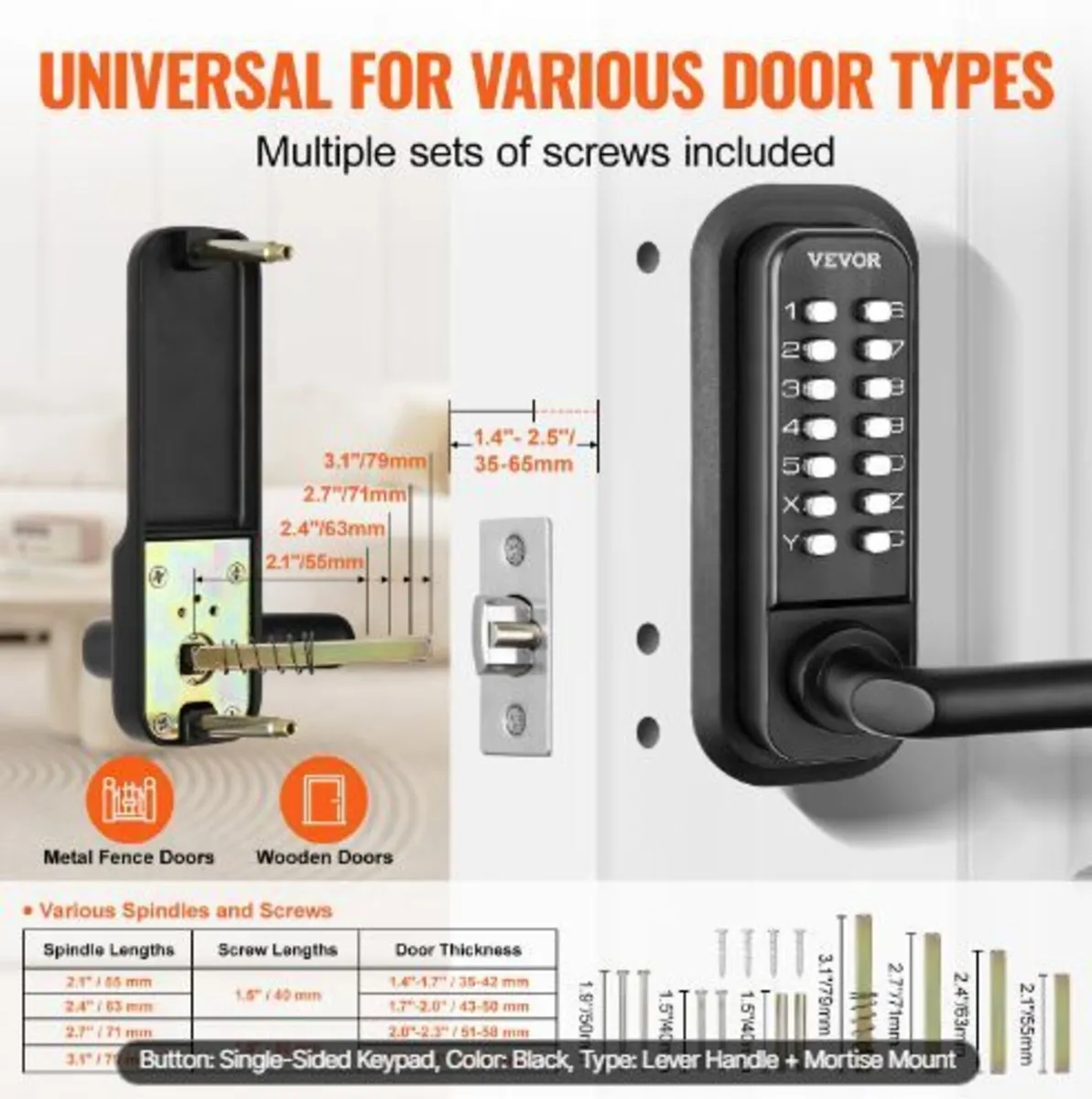 Mechanical Keyless Entry Door Lock - Image 3