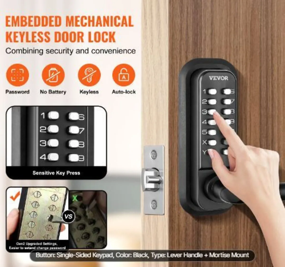 Mechanical Keyless Entry Door Lock - Image 4