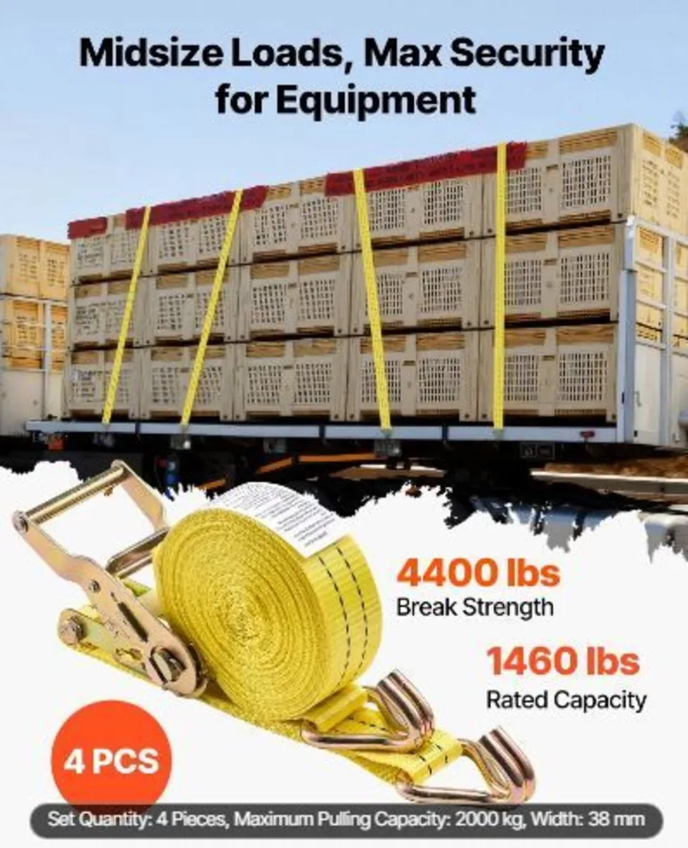 Ratchet Straps, 38.1 mm x 6.1 m, Heavy Duty - Image 2