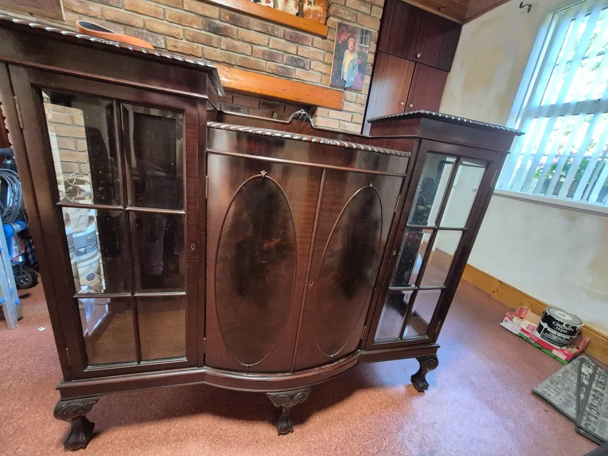 antique mahogany sideboard/display case