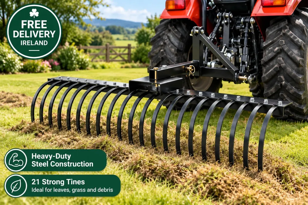 60 Inch Tow Behind Landscape Rake Heavy Duty 21 Ti - Image 3