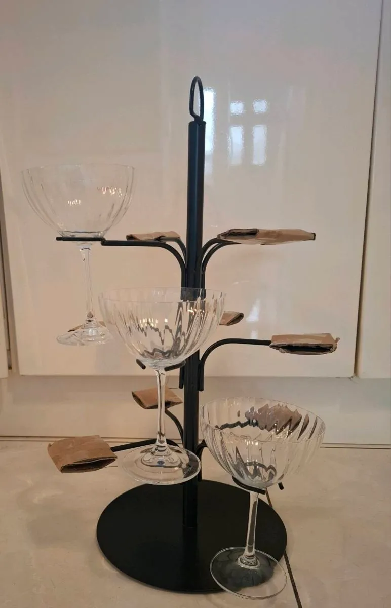 Cocktail tree and 4 Galway crystal glasses - Image 1