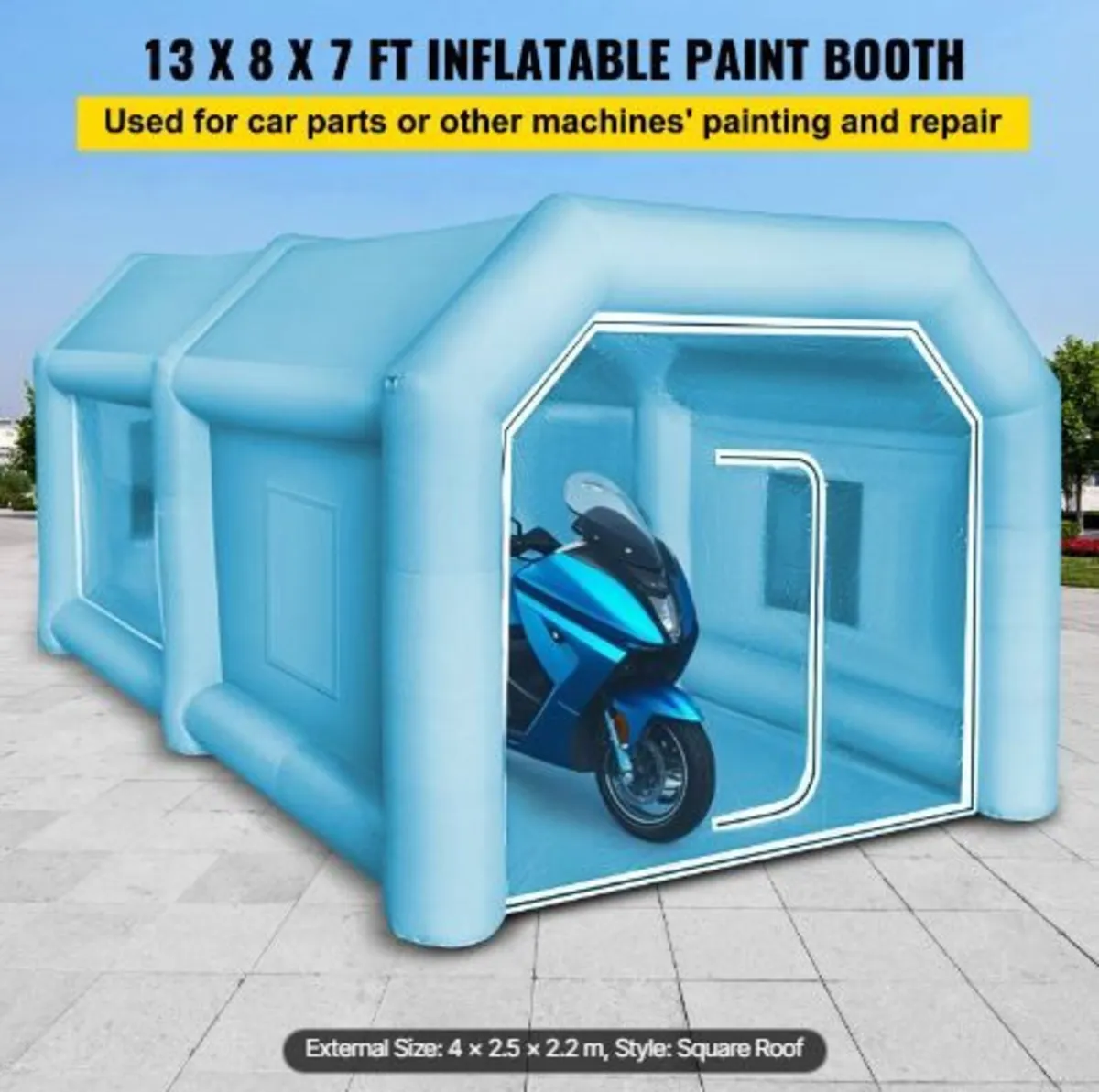 Inflatable Tent, 13 x 8 x 7 ft Inflatable Spray Bo - Image 1