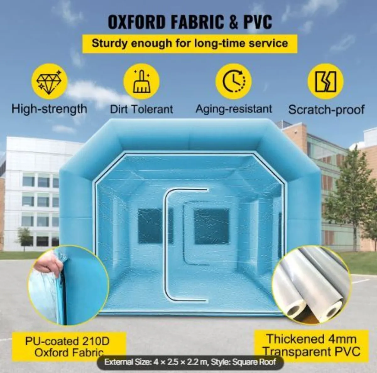 Inflatable Tent, 13 x 8 x 7 ft Inflatable Spray Bo - Image 2