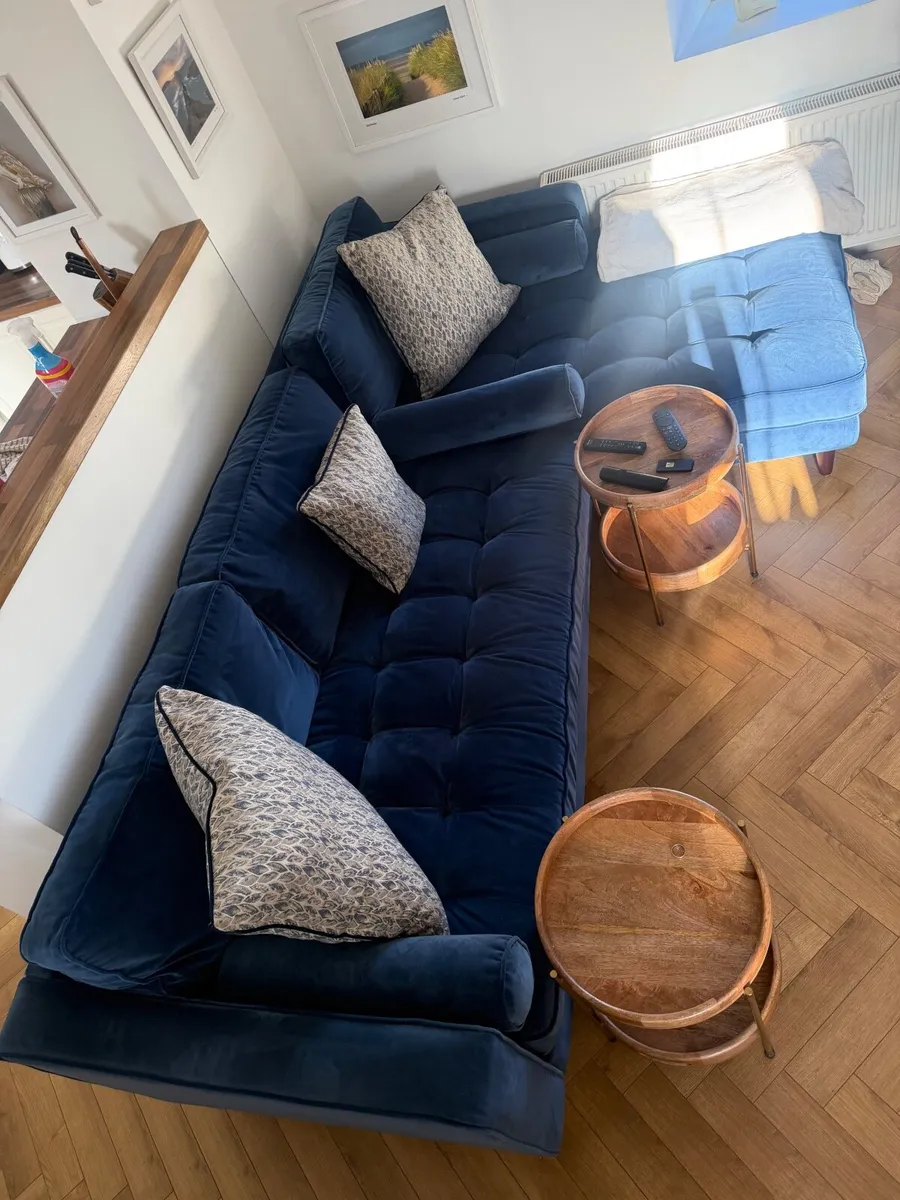 Navy Blue L-Shaped Sofa – Excellent Condition - Image 4
