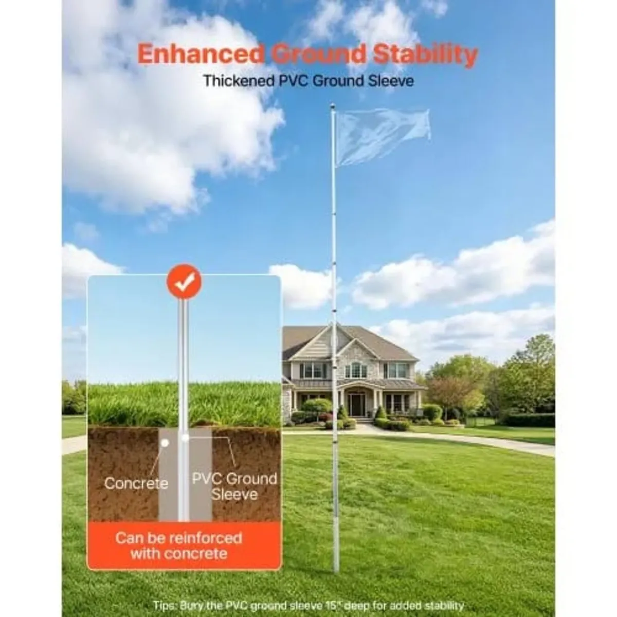 Flag Pole, 9.14 m Heavy Duty Telescopic Flagpole K - Image 4