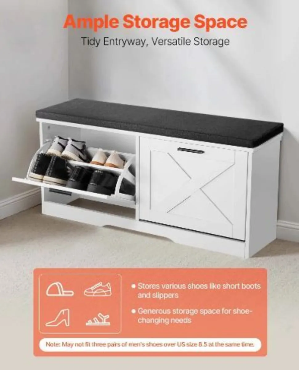 Entryway Shoe Storage Bench 100cm - Image 2