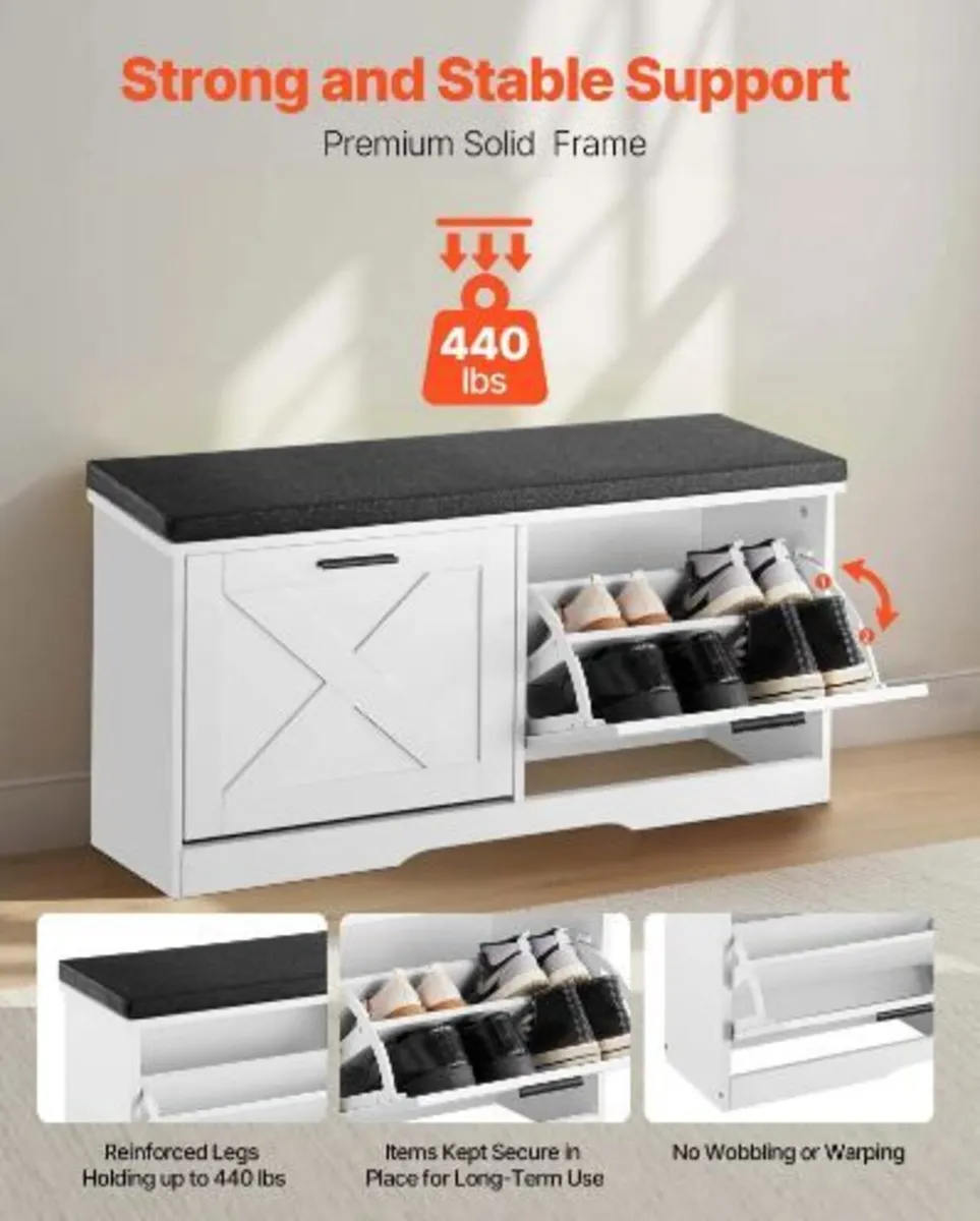 Entryway Shoe Storage Bench 100cm - Image 4