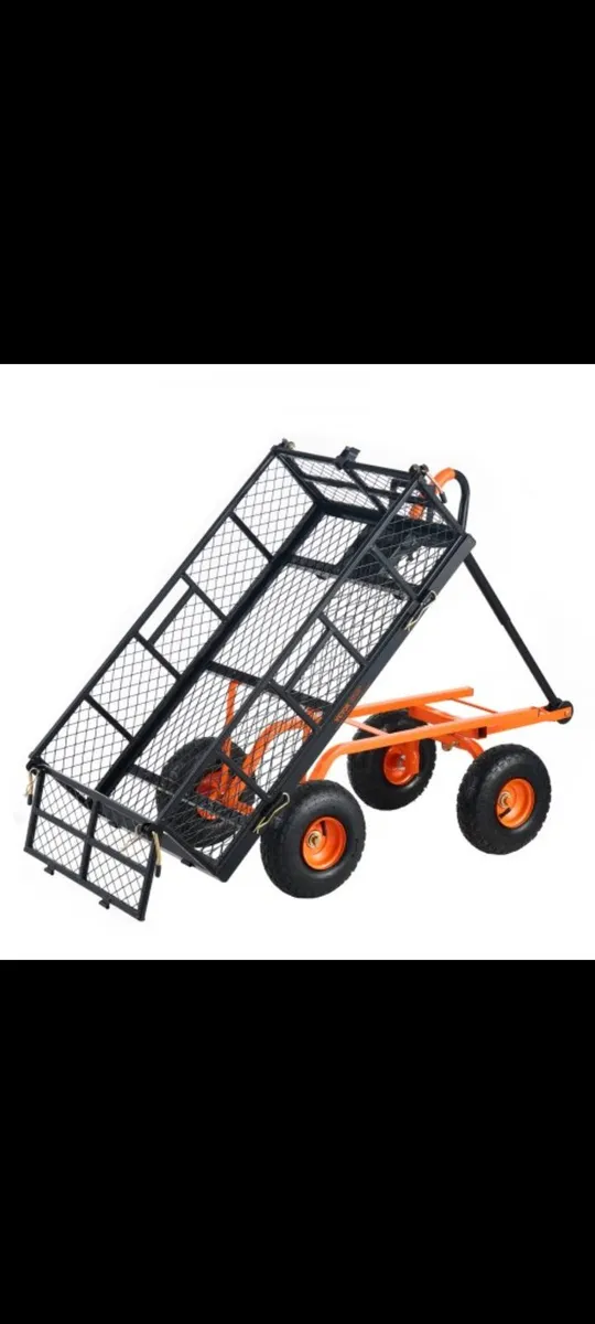 Garden Dump Cart Heavy-duty Metal Yard Carts and W - Image 1