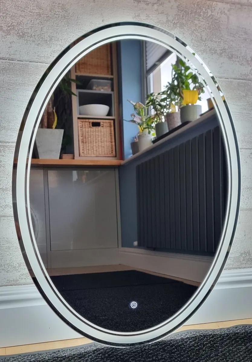 LED Bathroom Mirror 60x80cm Oval Demister - Image 2